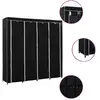 Image de VidaXL Garde-robe 4 compartiments Noir