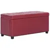 Image de VIDAXL Pouf Rangement Rouge Bordeaux Similicuir