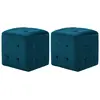 Image de VIDAXL Tables de Chevet Velours Bleu