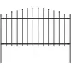Image de vidaXL Clôture de jardin avec pointe Acier 1,7 m Noir