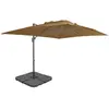 Image de vidaXL Parasol de jardin avec base Taupe