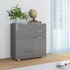 Image de VidaXL Buffet - Gris brillant - 71 x 35 x 80 cm