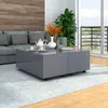 Image de Vidaxl Table basse - Gris brillant - Bois d'ingénierie - 100 x 100 x 35 cm