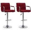 Image de VidaXL Chaises de bar x2 - Tissu bordeaux