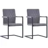 Image de vidaXL Chaises cantilever - Lot de 2 - Gris foncé
