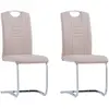 Image de VIDA Xl Chaises cantilever lot de 2 - Cappuccino similicuir