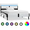Image de vidaXL Cadre de lit avec LED sans matelas blanc et noir 90x200 cm