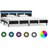 Image de vidaXL Cadre de lit avec LED sans matelas Gris Similicuir 180x200 cm