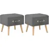 Image de vidaXL Tables de Chevet 2 pcs - Gris Foncé