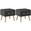 Image de vidaXL Tables de Chevet - Similicuir Noir