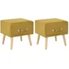 Image de vidaXL Lot de 2 Tables de chevet - Moutarde