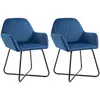 Image de vidaXL Lot de 2 chaises - Bleu velours
