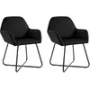 Image de vidaXL Chaises à Manger Lot de 2 - Noir Velours