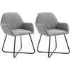 Image de vidaXL Chaises à manger - Lot de 2 - Gris clair