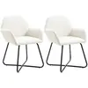 Image de vidaXL Chaises à Manger - Lot de 2 Crème Tissu