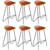 Image de vidaXL Chaises Bar Cuir Marron