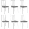 Image de vidaXL Lot de 6 Chaises - Blanc Bois