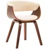 Image de vidaXL Chaise à manger bois courbé - Crème