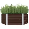 Image de vidaXL Jardinière surélevée Marron 129x129x46 cm Acier galvanisé