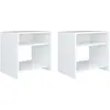 Image de vidaXL Tables de chevet 2 pcs - Blanc