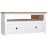 Image de vidaXL Meuble TV d'angle Blanc 93x49x49 cm Pin Assortiment Panama