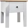 Image de vidaXL Table de chevet Blanc Pin Panama