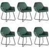 Image de vidaXL Chaises à manger - Lot de 6 - Velours Vert