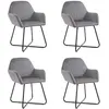 Image de vidaXL - Lot de 4 chaises velours gris