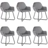 Image de vidaXL Chaises à manger - Gris velours (Lot de 6)