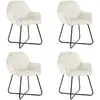Image de vidaXL Chaises lot de 4 - Crème Velours