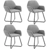 Image de VidaXL Chaises à manger (4 pièces) - Gris tissu