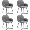 Image de vidaXL Chaises à manger lot de 4 - Gris foncé Tissu