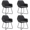 Image de vidaXL Lot de 4 Chaises - Noir Tissu
