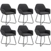 Image de vidaXL Chaises à manger lot de 6 - Noir