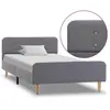 Image de vidaXL Cadre de lit Gris clair Tissu 100 x 200 cm