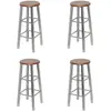 Image de vidaXL Tabouret de bar MDF - Argenté/Marron