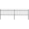 Image de VIDAXL Clôture de jardin avec dessus en lance Acier 3,4x0,8 m - Noir