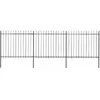 Image de vidaXL Clôture de jardin en acier - 5,1x1,5 m - Noir
