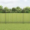 Image de vidaXL Clôture de jardin avec dessus en lance - Noir - 10,2x1,5 m
