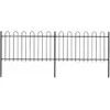 Image de vidaXL Clôture de Jardin avec Dessus en Cerceau Acier 3.4x1 m Noir