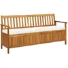 Image de Banc rangement Acacia 170 cm - Crème
