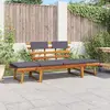 Image de Chaise longue vidaXL avec coussin 2-en-1