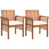 Image de vidaXL Chaises à Manger de Jardin - Acacia et Crème