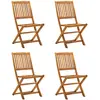 Image de vidaXL Chaises pliables d'extérieur - Lot de 4, Naturel