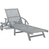 Image de vidaXL Chaise longue acacia Gris