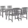 Image de vidaXL Ensemble à manger d'extérieur 5 pcs - Gris