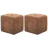 Image de vidaXL Poufs Similicuir Daim - Marron (Lot de 2)