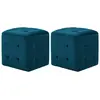 Image de VIDAXL Poufs 2 pcs Bleu Velours 30 cm