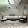 Image de Salon de jardin vidaXL - 11 pcs résine tressée noir
