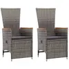 Image de vidaXL Chaises inclinables en résine tressée - Gris